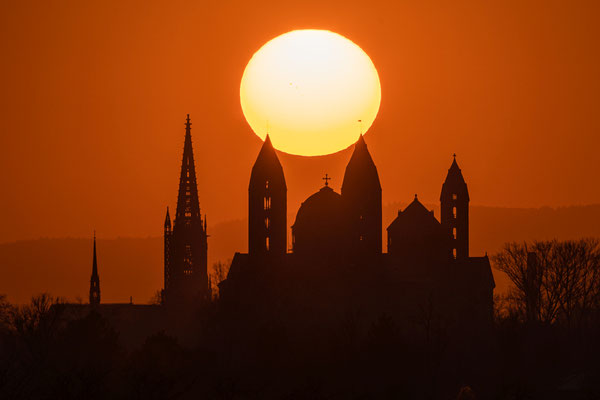 Sonnenuntergang hinter dem Speyerer Dom