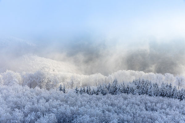 Neblige Schneelandschaft am Luitpoldturm