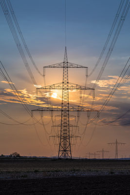 Stromtrassen in der Nähe von Lambsheim