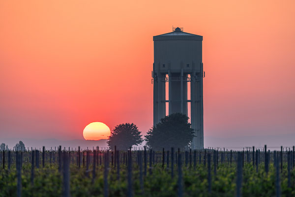 Sonnenaufgang hinterm Wasserturm