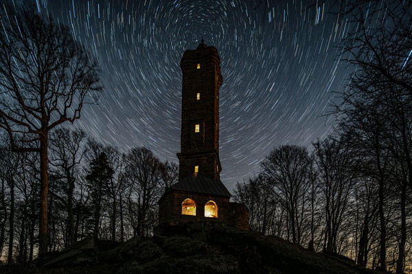 Startrails (Sternspuren) am Luitpoldturm