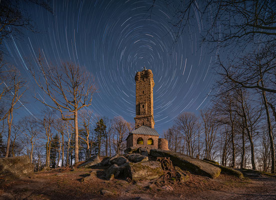 Startrails (Sternspuren) am Luitpoldturm