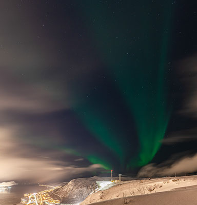 2 Stunden nach der Ankunft - erste Polarlichter auf dem Fjellheisen!!