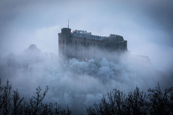 Hambacher Schloss im Nebel