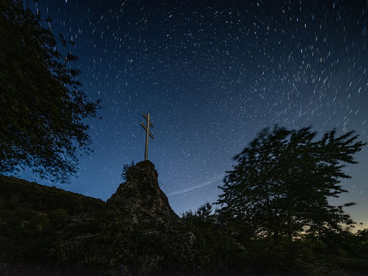 Startrails (Sternspuren) bei Forst