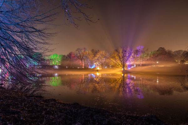 Luisenpark Mannheim in der Nacht