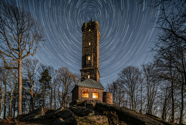 Startrails (Sternspuren) am Luitpoldturm