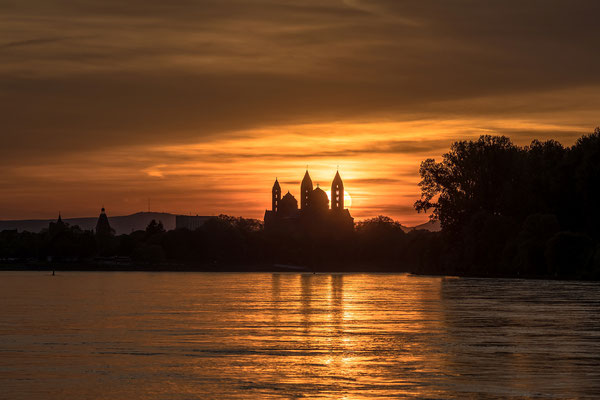 Sonnenuntergang hinter dem Speyerer Dom