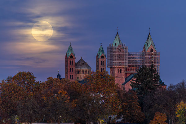 Vollmonduntergang Speyerer Dom