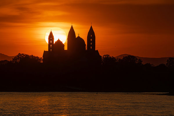 Sonnenuntergang hinter dem Speyerer Dom