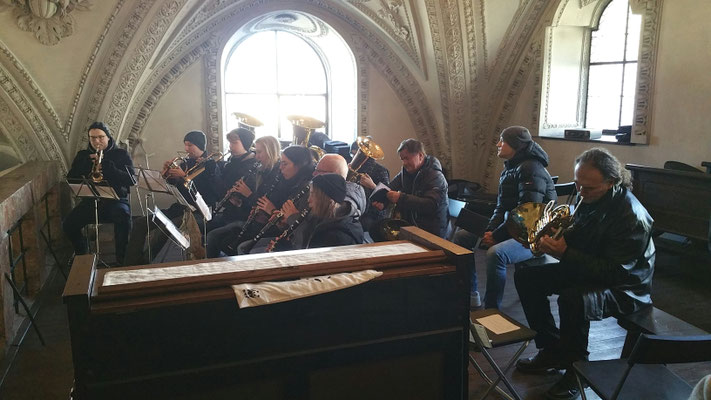 12. Jänner 2020: Kaiserschützen-Jahrtagsmesse - Eine Abordnung der Salinenmusik Hall gestaltete die Hl.Messe musikalisch mit