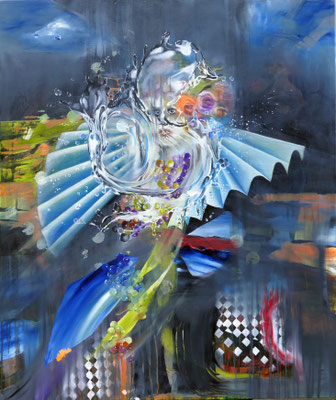 Splash II   120 cm x 100 cm   Acryl, Öl auf Leinwand