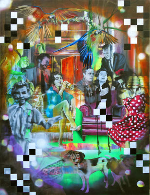 Zwist mit Twist   160 cm x 120 cm   Acryl, Öl auf Leinwand