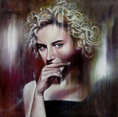 Julia Garner   70 cm x 70 cm   Öl auf Leinwand