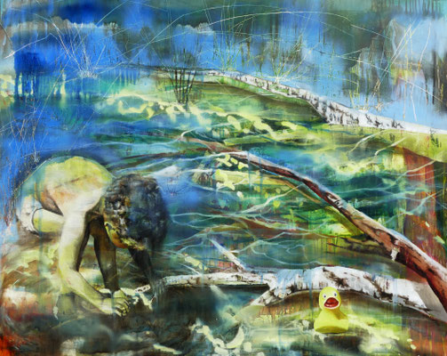 OT   95 cm x 125 cm   Acryl, Spray, Öl auf Leinwand