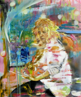 OT   140 cm x 120 cm   Acryl, Spray, Öl auf Leinwand