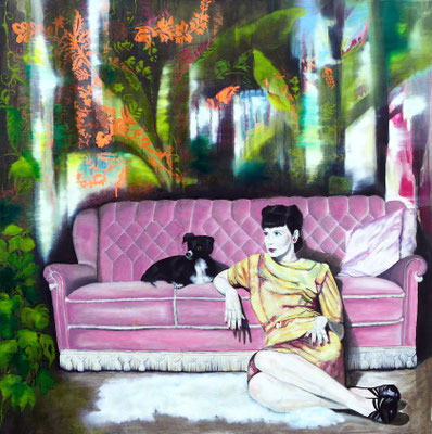 Who will come ...   100 cm 100 cm   Eitempera, Acryl, Öl auf Leinwand