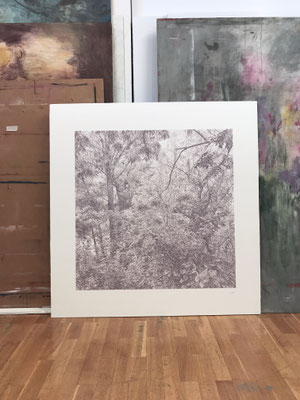 "Violet Grey". Colour pencil on paper glued to aluminium dibond. 80 x 80 cm. Sold. Private collection.