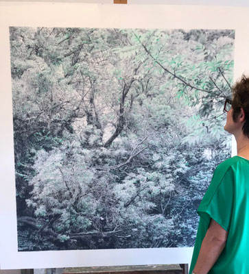 "Payne and Phthalo", in my studio. Sold. Private collection.