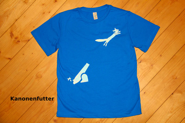 T-Shirt Motiv Kanonenfutter (Eichhörnchen und Kanone).  Klimaneutral, fair und bioologisch produziertes Textil  