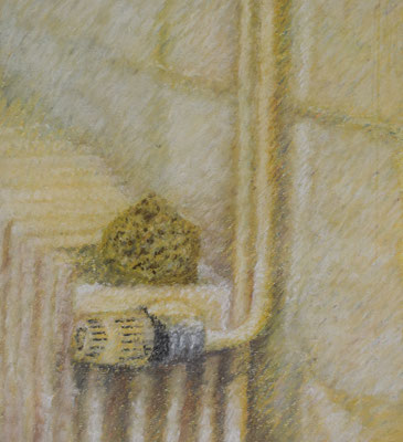 Radiator & Schwamm, 42,5 x 42,5 cm.