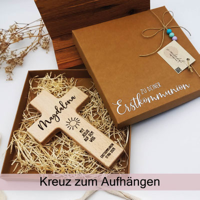 Kreuz Firmung Erstkommunion Name zauberhaft Holz.Perle.Kind.