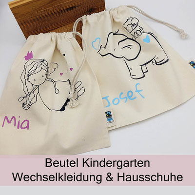 Beutel Kindergarten für Wechselkleidung & Hausschuhe