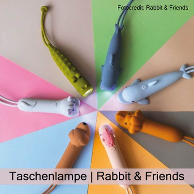 wiederaufladbare Kinder Taschenlampe von Rabbit & Friends bei zauberhaft Holz.Perle.Kind.
