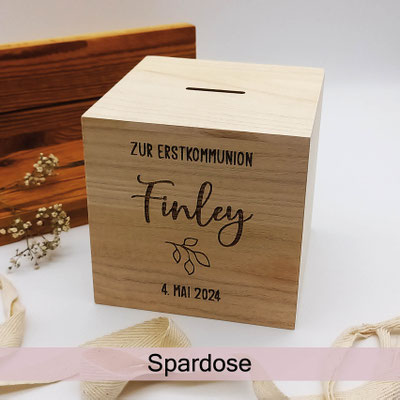 Spardose Firmung Erstkommunion Name zauberhaft Holz.Perle.Kind.
