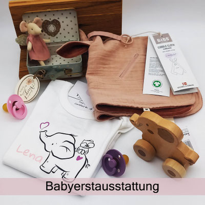 Babyerstausstattung, Geschenk zur Geburt, Taufe, Babygeschenk personalisiert