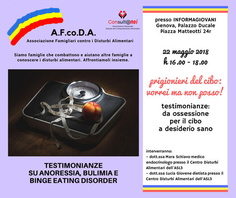 fiocchetto lilla, anoressia, bulimia, binge, da, famigliari, incontro, testimonianze