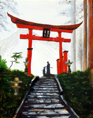 Japanese garden, 40x50 cm, Acryl auf Leinwand, 150€