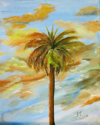 The palm, 24x30cm, Acryl auf Leinwand, 60€