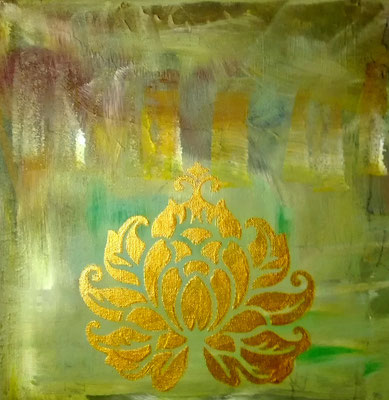 Golden Flower, 30x30cm, Acryl auf Leinwand 65€