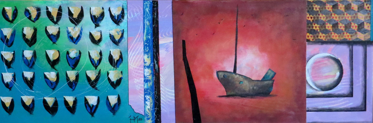 The hour when the ships come in, 120x40 cm, Acryl auf Leinwand, 135€