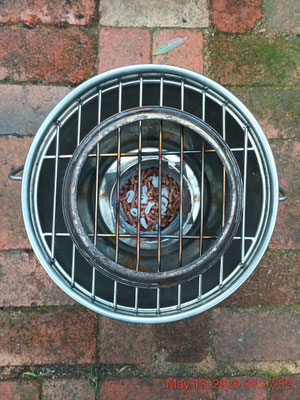 The Navigator 'Hormuz' V1 TLUD stove - top view - ready to burn!