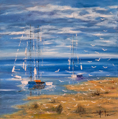 Envol - Huile sur toile - 50 x 50 cm