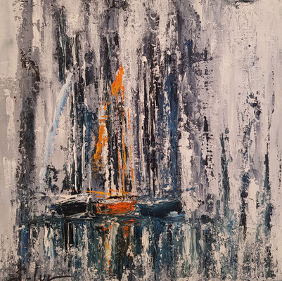 Le Pays des Rêves - Huile sur carton entoilé - Format 36 x 36 cm - Disponible