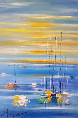 Les Feux du Couchant 3 - Huile sur toile - Format 60 x 40 cm - Disponible