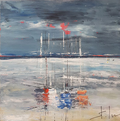La Plage Blanche - 60 x 60 cm - Disponible