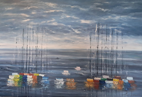 Symphonie de Nuages 3 - Huile sur toile - 100 x 150 cm