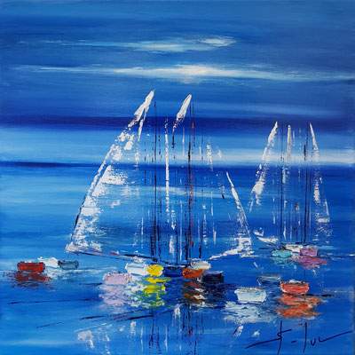 L'Eté Radieux 4 - Huile sur toile - Format 50 x 50 cm - Disponible
