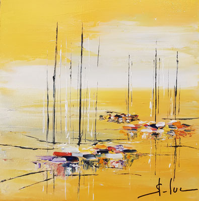 Lumière Jaune 10 - Huile sur carton entoilé - 25 x 25 cm - Disponible