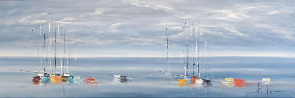 Prélude à la Mer 4 - Huile sur toile - 40 x 120 cm