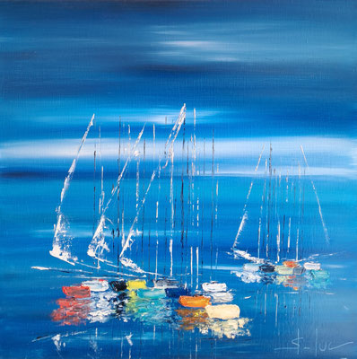 Rêve Bleu 2 - Huile sur toile - Format 50 x 50 cm - Disponible
