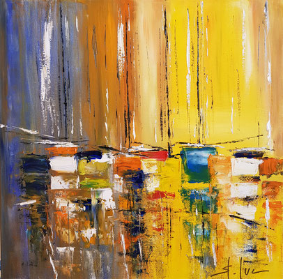 La Régate - Huile sur toile - Format 50 x 50 cm - Disponible