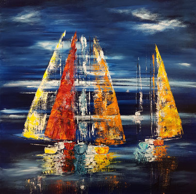 Les Ombres de la Nuit 6 - Huile sur toile - Format 50 x 50 cm - Disponible