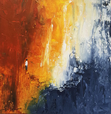 La Cité des Rêves 5 - Huile sur carton entoilé - Format 25 x 25 cm - Disponible