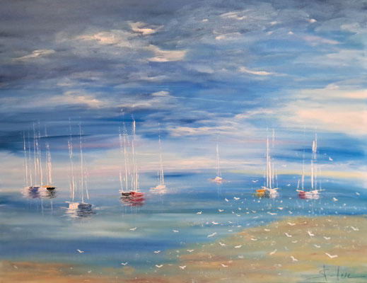 Rêve Bleu - Huile sur toile - 70 x 90 cm