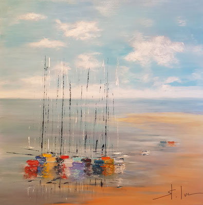 Les Ombres de l'Eté 4 - Huile sur toile - 100 x 100 cm